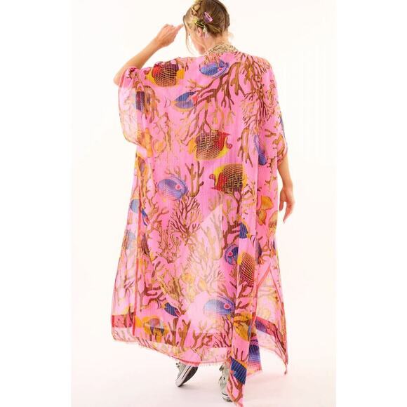 Aratta One Size Ocean Breeze Kimono Pink Beach - Picture 2 of 2